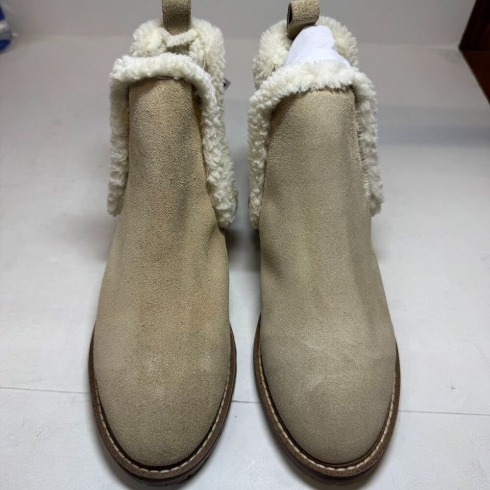 Steve Madden Womens 9.5 M Tan Suede Lined Pull On Ankle Booties NIB IZ4